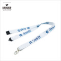 Transfert de chaleur bon marché imprimé Custom White Smooth Lanyard Design and Sample Free